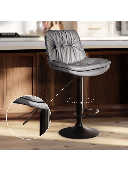 Barová stolička Laurel z umelej kože, sivá