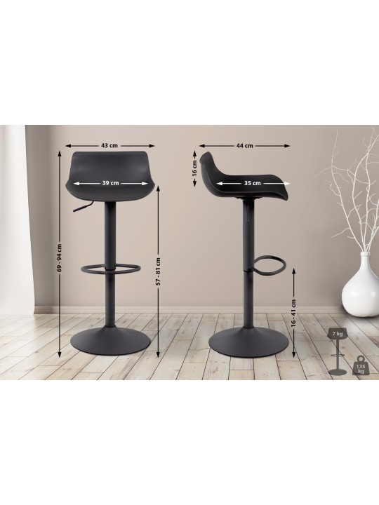 Sada 2 barových stoličiek Aveiro, čierna