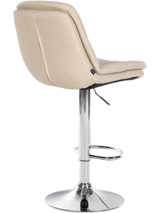 Barová stolička Laurel látka chróm, krémová