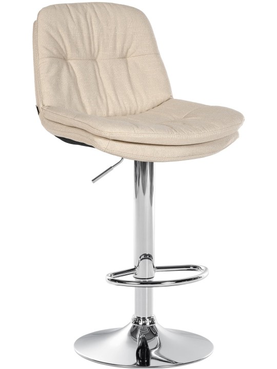 Barová stolička Laurel látka chróm, krémová