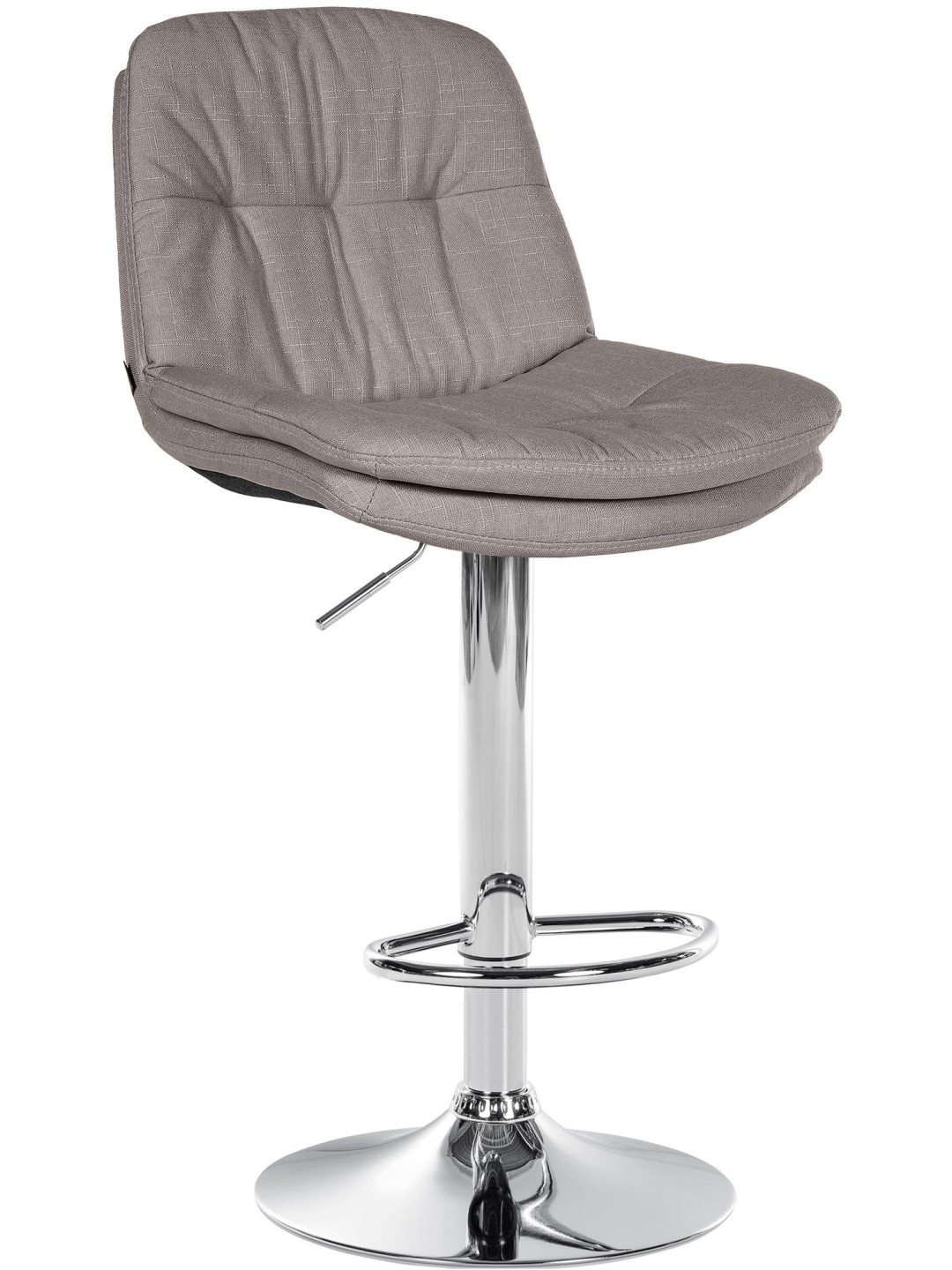 Barová stolička Laurel látka chróm, sivá