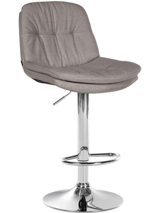 Barová stolička Laurel látka chróm, sivá