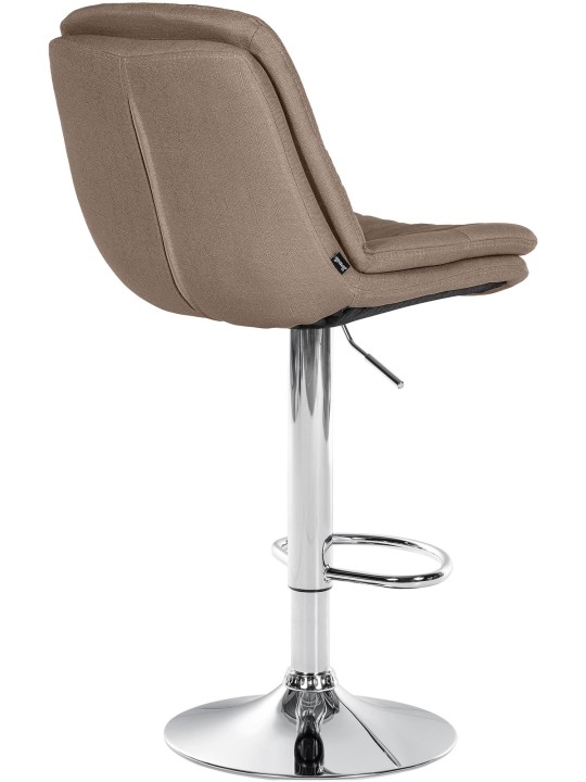 Barová stolička Laurel látka chróm, šedohnedá