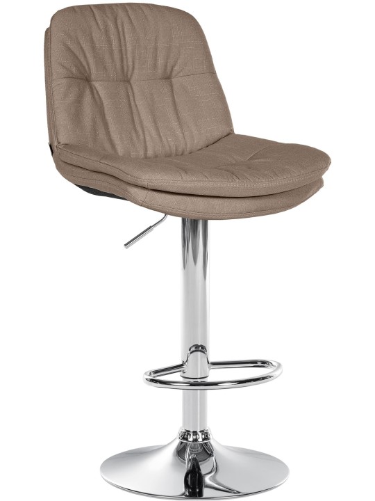 Barová stolička Laurel látka chróm, šedohnedá