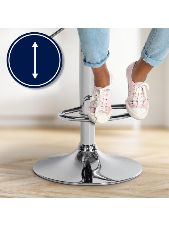 Barová stolička Laurel látka chróm, čierna