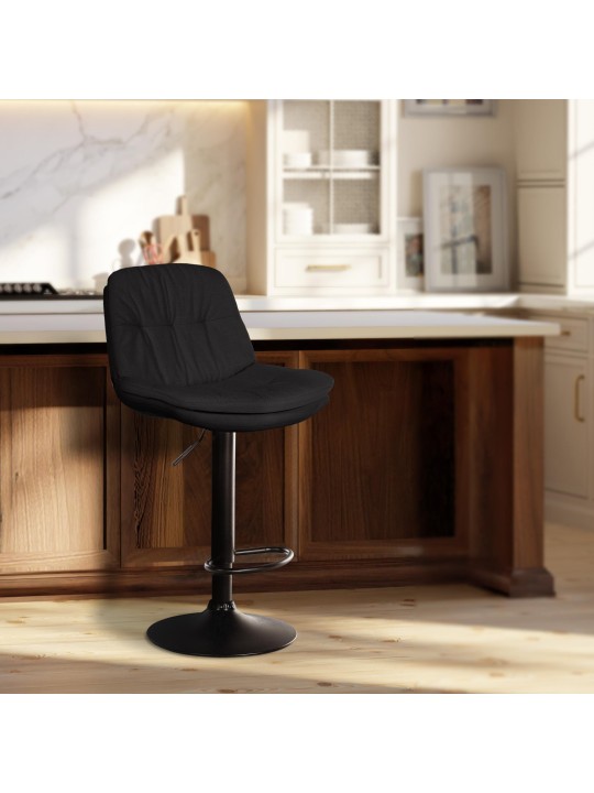 Barová stolička Laurel látka, čierna
