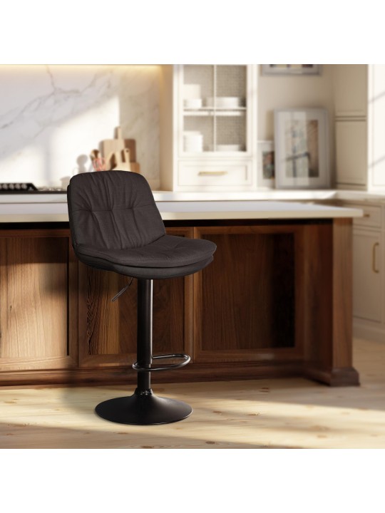 Barová stolička Laurel látka, tmavosivá