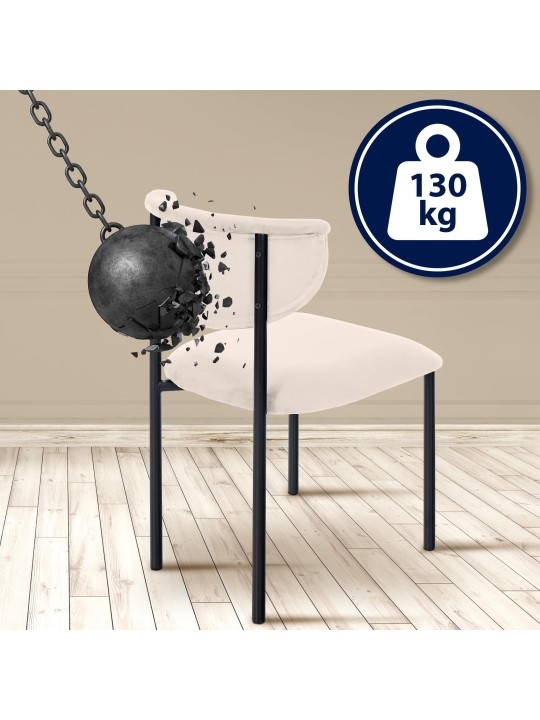 Návštevnícke kreslo Gambell velvet, krémová