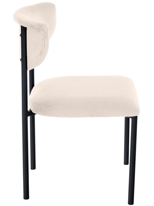 Návštevnícke kreslo Gambell velvet, krémová