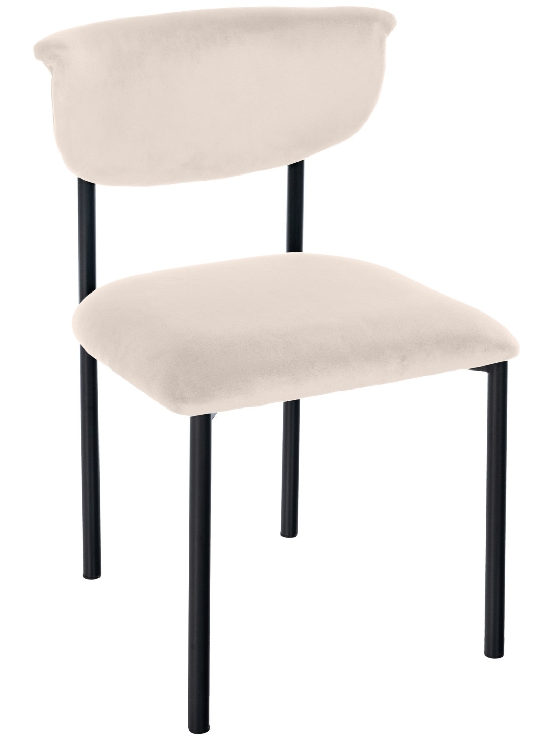 Návštevnícke kreslo Gambell velvet, krémová