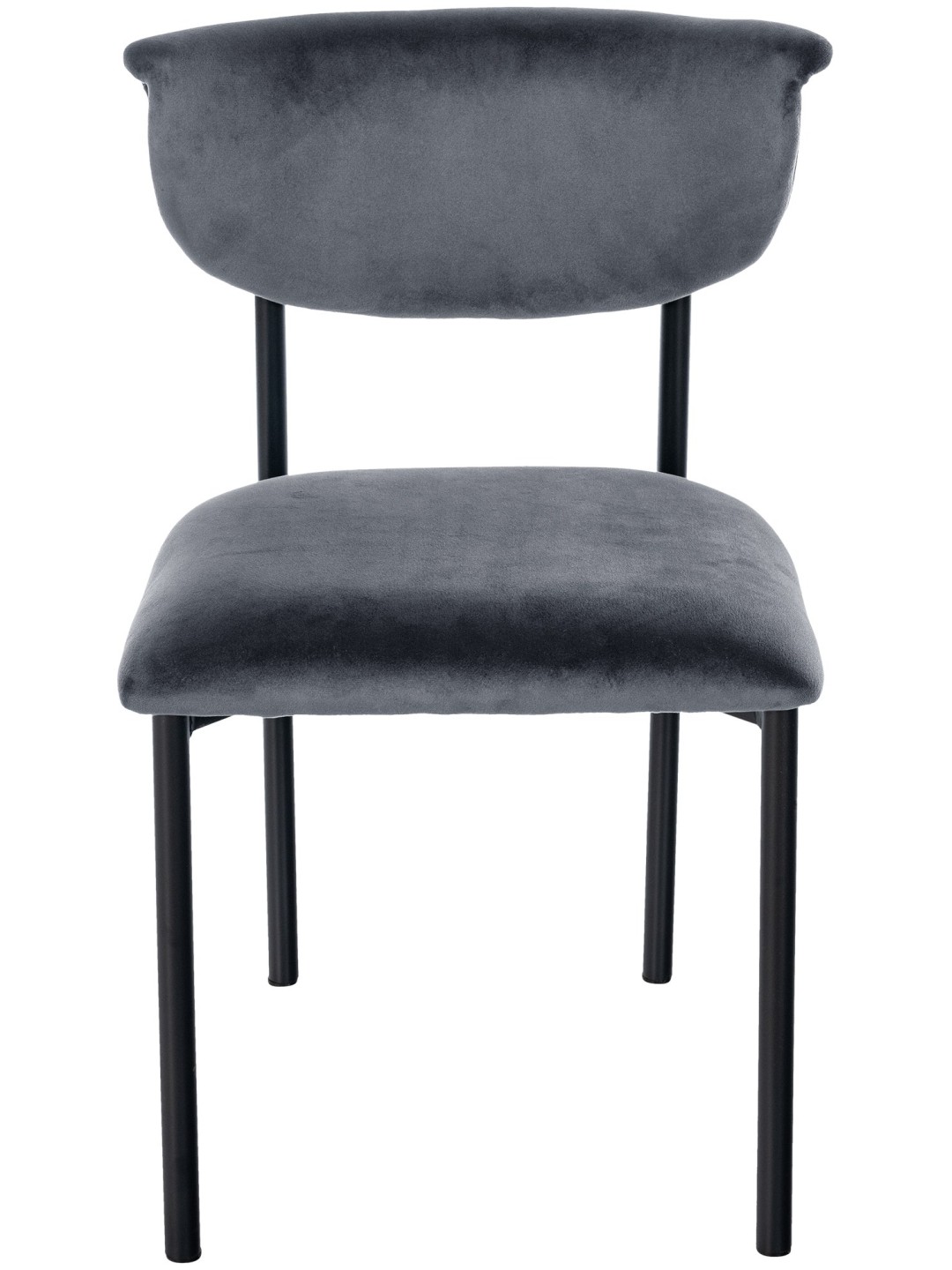 Návštevnícke kreslo Gambell velvet, tmavosivá