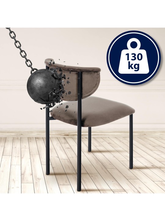 Návštevnícke kreslo Gambell velvet, hnedá