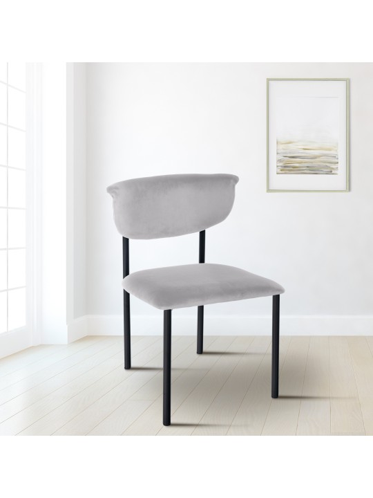 Návštevnícke kreslo Gambell velvet, sivá