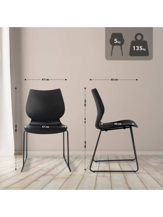 Stolička Houma, čierna