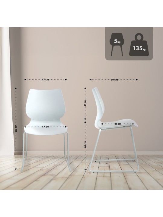 Stolička Houma, biela