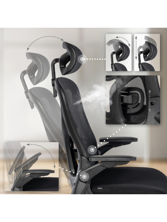 Kancelárska stolička Roseburg, čierna