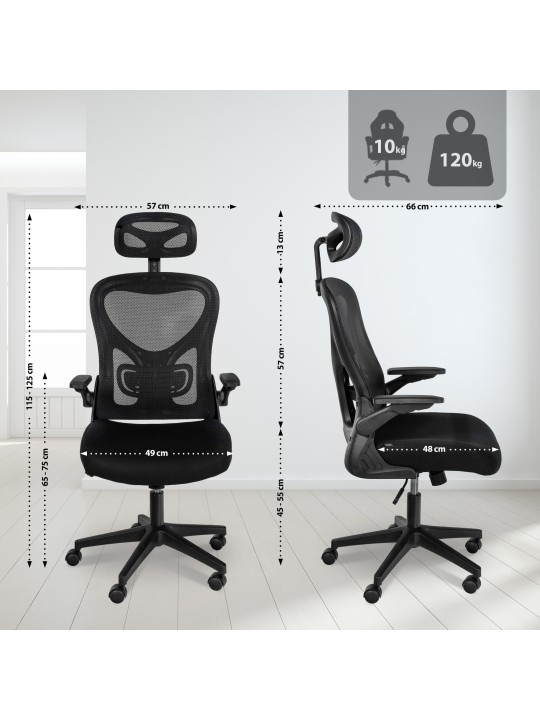 Kancelárska stolička Roseburg, čierna