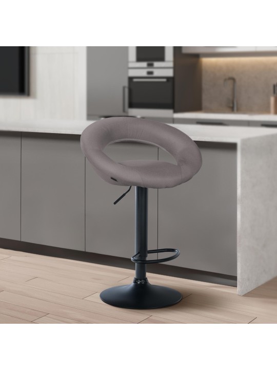 Sada 2 barových stoličiek látka Olinda, sivá