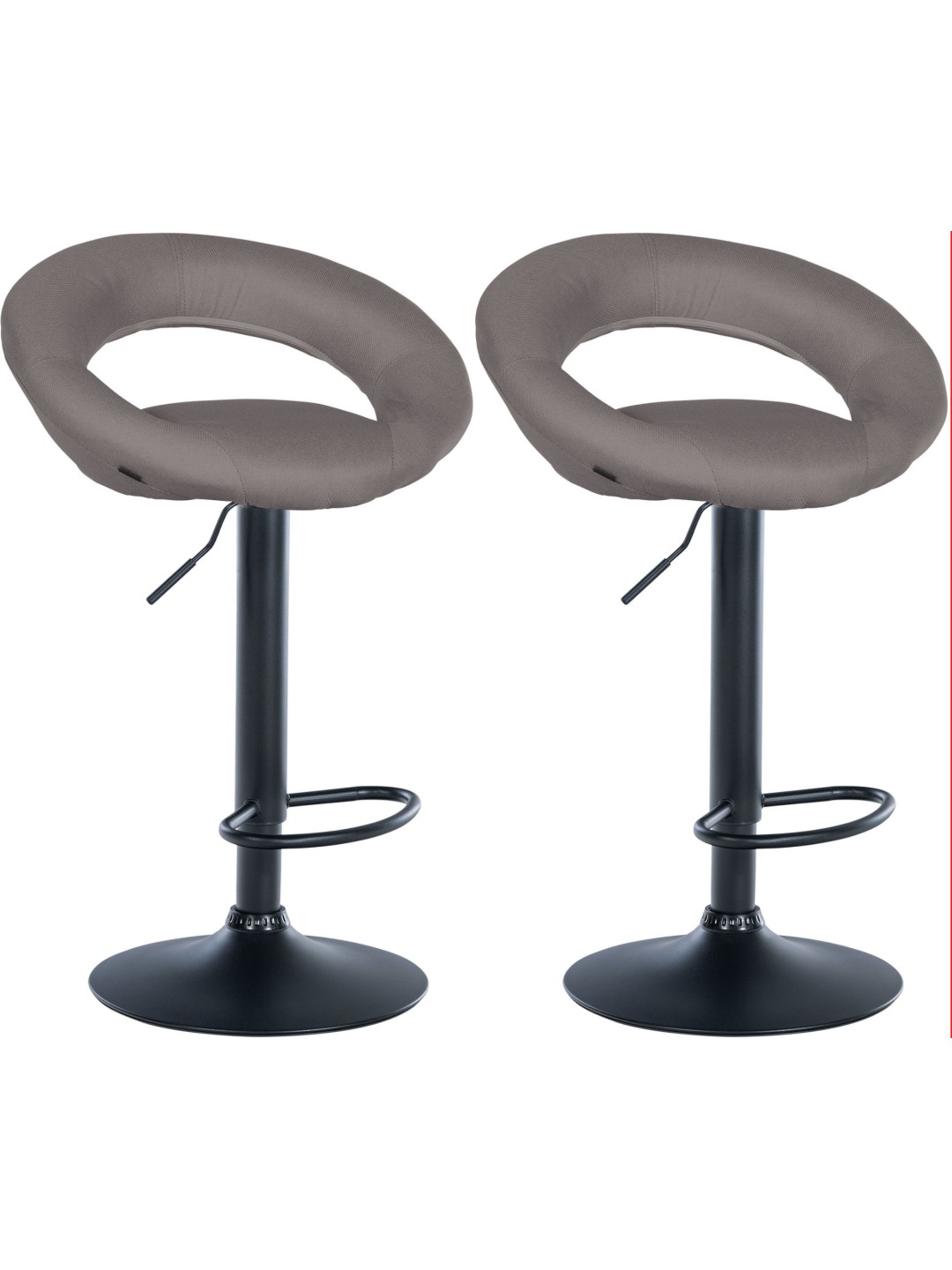Sada 2 barových stoličiek látka Olinda, sivá