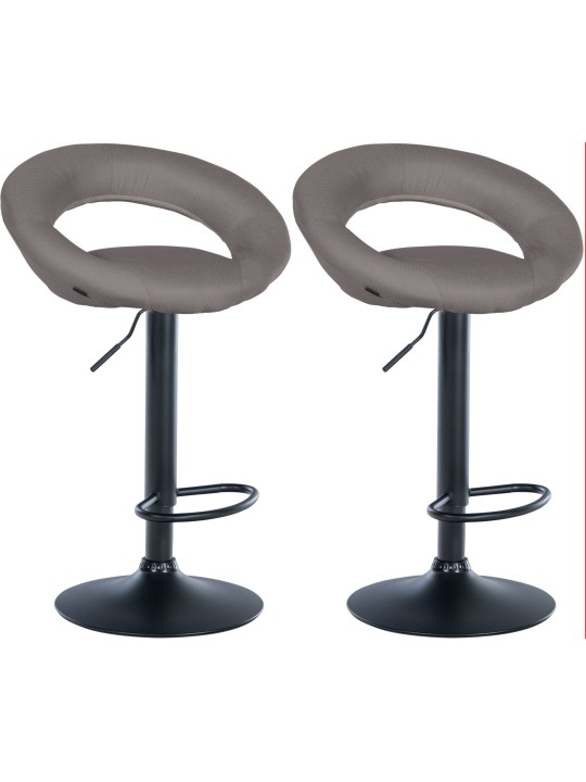 Sada 2 barových stoličiek látka Olinda, sivá