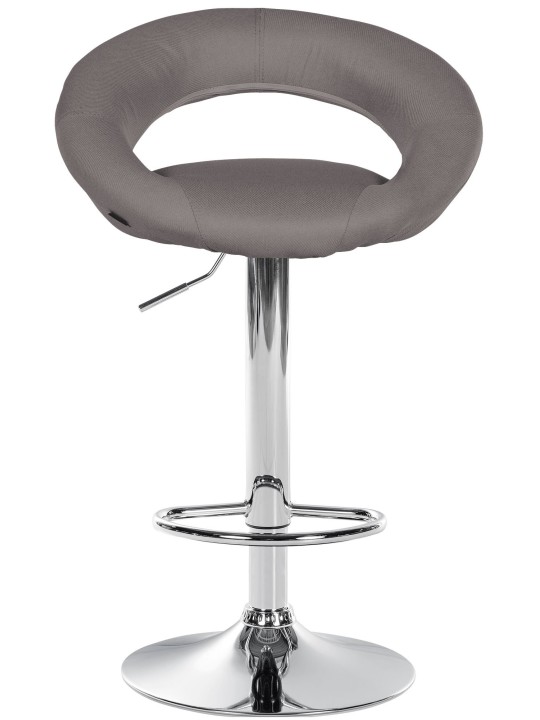 Sada 2 barových stoličiek Olinda látka chróm, sivá