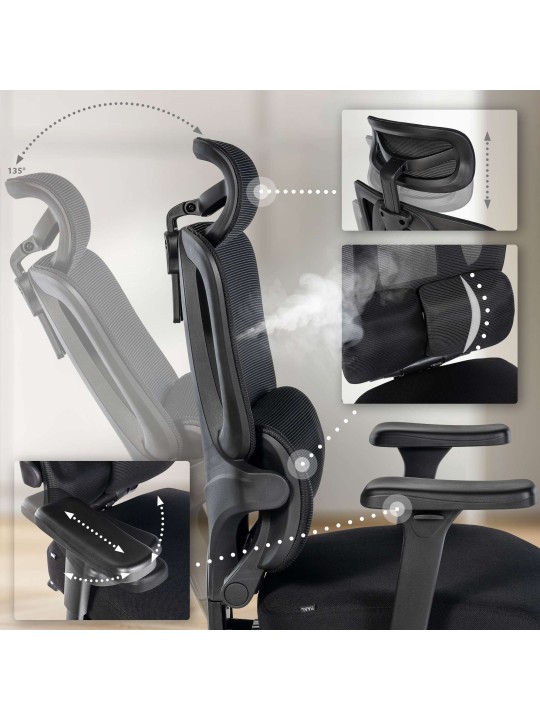 Kancelárske kreslo Altamont, čierna