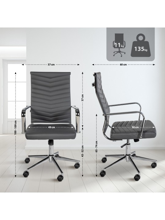 Kancelárske kreslo Canby umelá koža, sivá