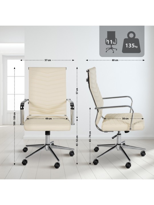 Kancelárske kreslo Canby umelá koža, krémová