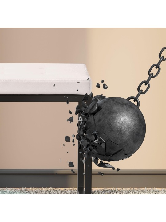 Taburetka Barci B z umelej kože, biela