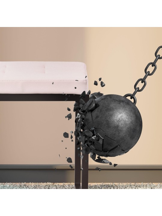 Taburetka Barci B z umelej kože, krémová