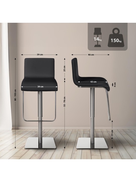 Barová stolička Limon E, čierna