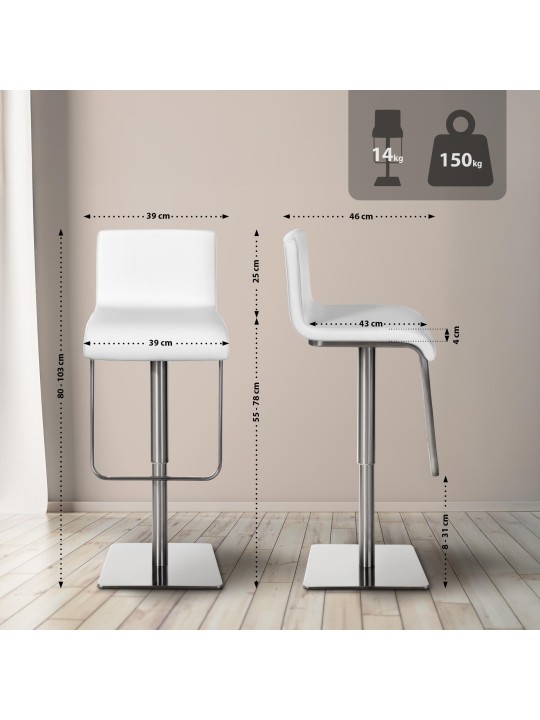 Barová stolička Limon E, biela