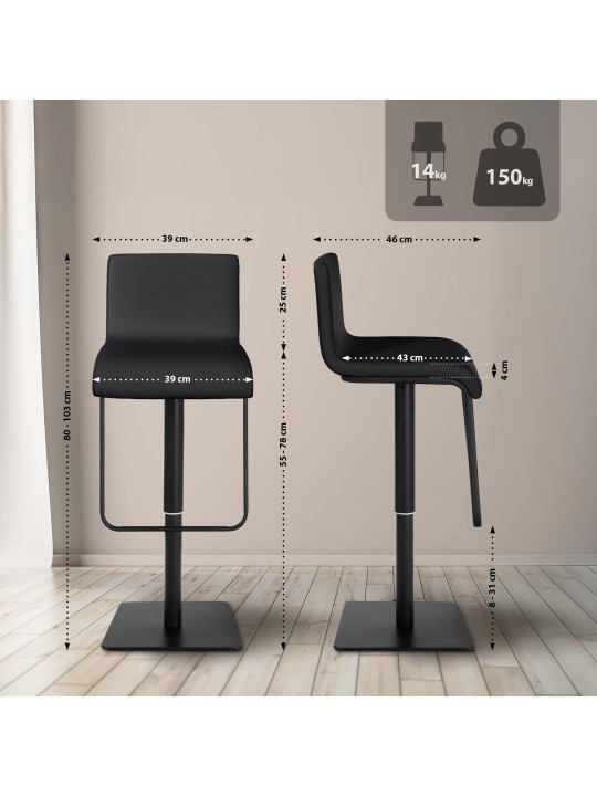 Barová stolička Limon B, čierna