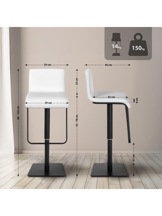 Barová stolička Limon B, biela