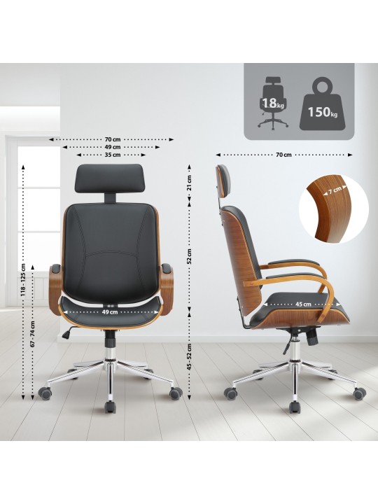 Kancelárska stolička Dayton, orech/čierna