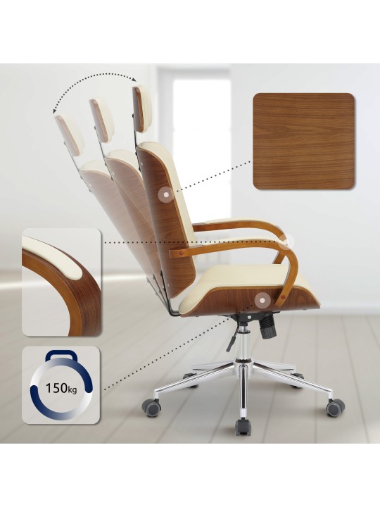 Kancelárska stolička Dayton, orech/krémová