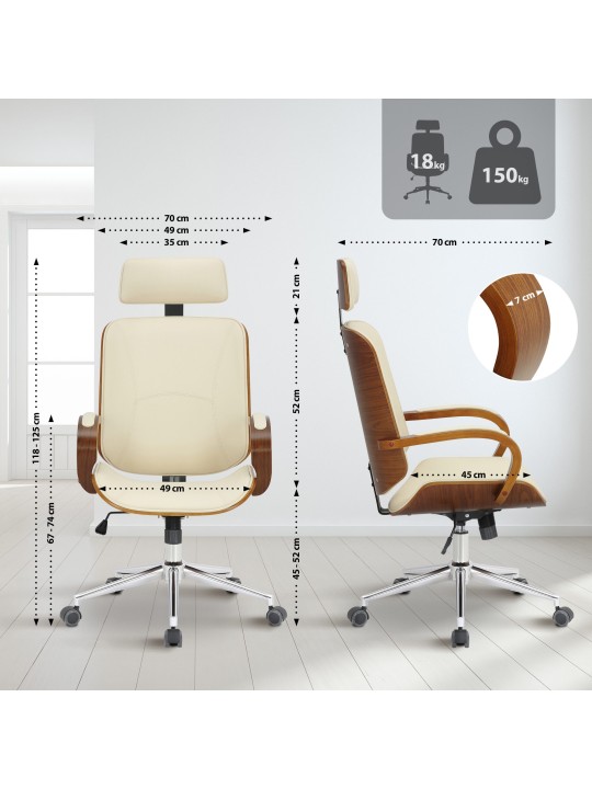 Kancelárska stolička Dayton, orech/krémová