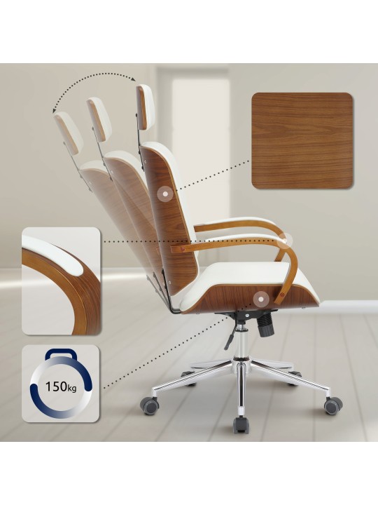 Kancelárska stolička Dayton, orech/biela