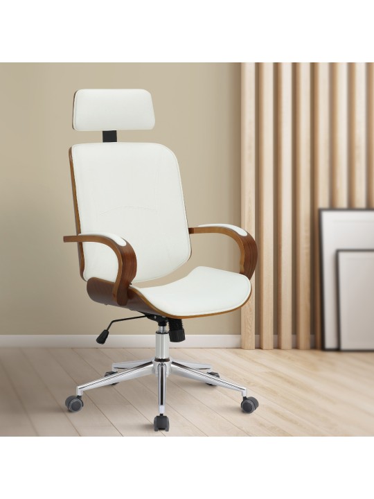 Kancelárska stolička Dayton, orech/biela