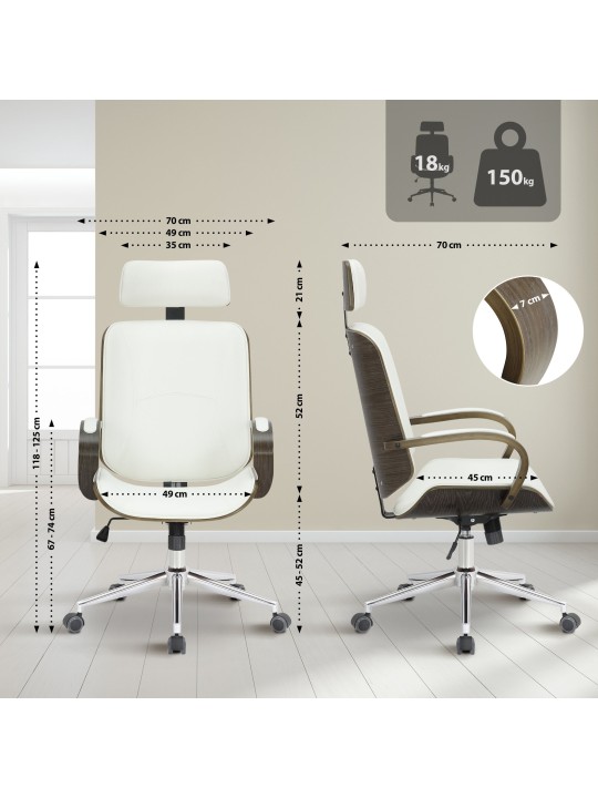 Kancelárske kreslo Dayton sivá, biela/sivá
