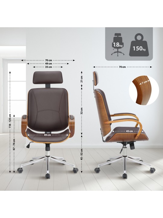 Kancelárska stolička Dayton, orech/hnedá