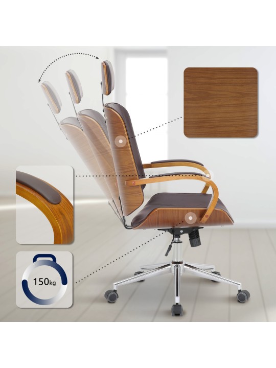 Kancelárska stolička Dayton, orech/hnedá