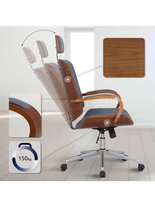 Kancelárska stolička Dayton, orech/sivá