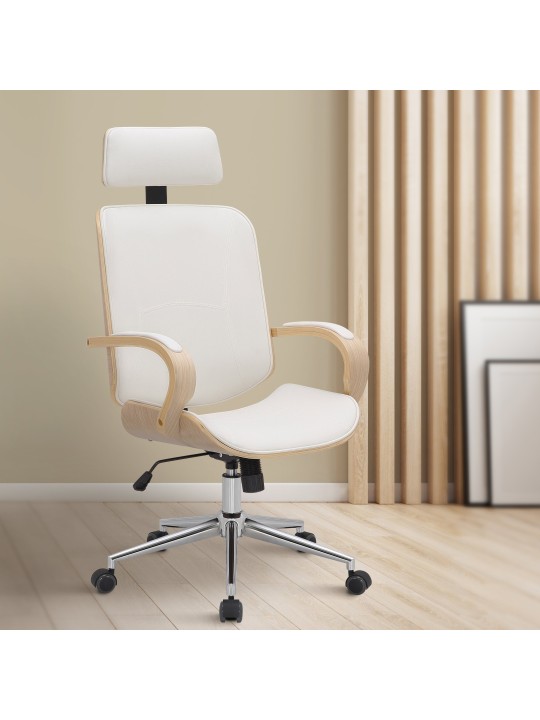 Kancelárska stolička Dayton, prírodná/biela