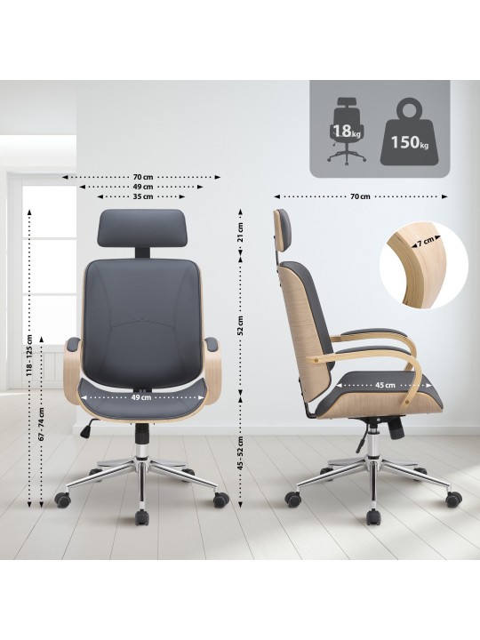 Kancelárska stolička Dayton, natura/grau