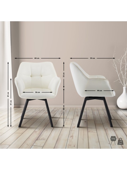 Stolička do jedálne Jordi velvet, krémová