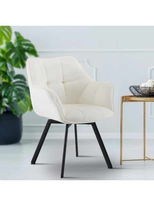 Stolička do jedálne Jordi velvet, krémová