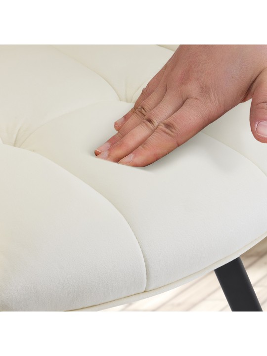 Stolička do jedálne Jordi velvet, krémová