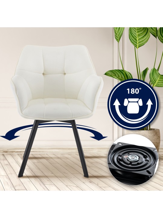 Stolička do jedálne Jordi velvet, krémová