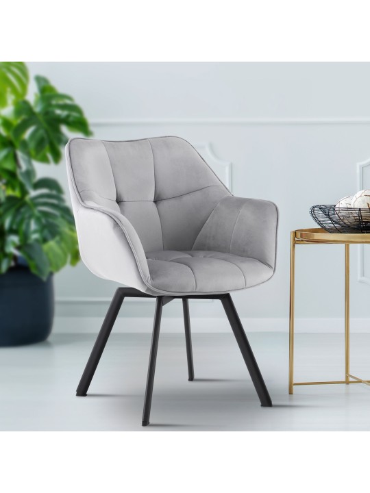 Stolička do jedálne Jordi velvet, tmavosivá